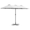 vidaXL Tuinparasol Zand 370 x 197 x 239 cm Polyester en Aluminium