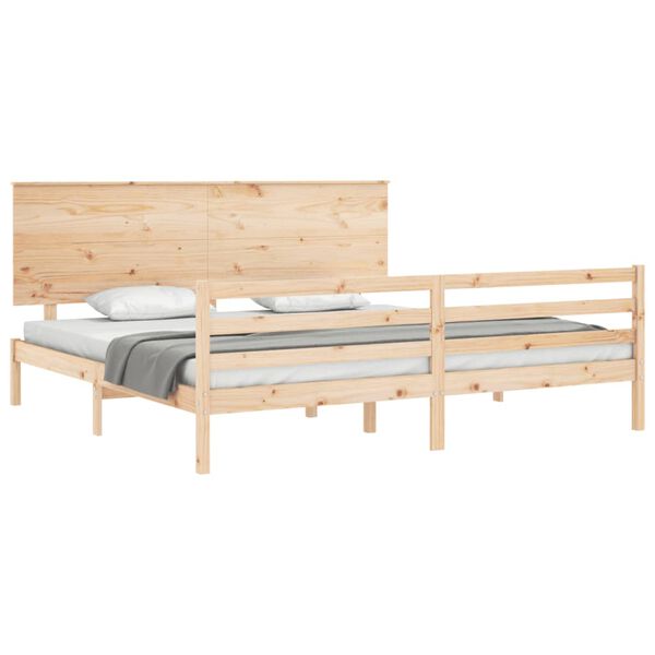 vidaXL Bedframe met hoofdbord massief hout