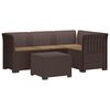 vidaXL 4-Persoons Tuinbank met Kussens Rieten Look PP Bruin