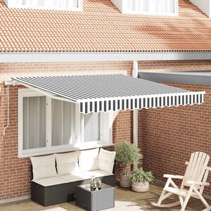 vidaXL Luifel automatisch uittrekbaar 300x250 cm antracietkleur en wit