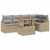 vidaXL Tuin Sofa Set met opslag 6 pcs Beige Poly riet