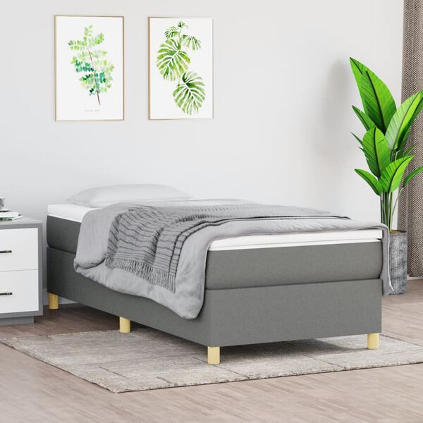 vidaXL Boxspring bed 80x200 cm stof donkergrijs