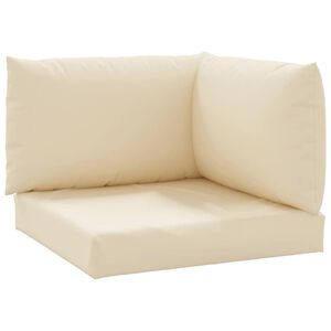 vidaXL Palletkussens 3 st oxford stof beige