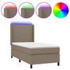 vidaXL Boxspring met matras en LED stof taupe 90x190 cm