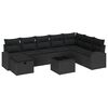 vidaXL Tuin Sofa Set 9 st Zwart poly rattan