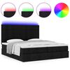 vidaXL Ottoman bed met matrassen en LED's 200x200cm stof zwart