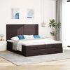 vidaXL Ottoman bed met matrassen en LED's 180x200cm stof donkerbruin