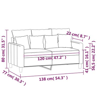 vidaXL Tweezitsbank 120 cm fluweel bruin