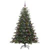 vidaXL Kunstkerstboom Groen 210 cm PVC en Metaal en Plastic