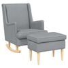 vidaXL Fauteuil met Voetenbank 2 st Lichtgrijs Stof
