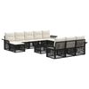 vidaXL Tuinbankenset 11 pcs Zwart poly rattan