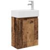 vidaXL Badkamermeubel met kraan Oud hout 45,5 x 22,5 x 84 cm