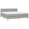 vidaXL Boxspring met matras stof lichtgrijs 180x200 cm
