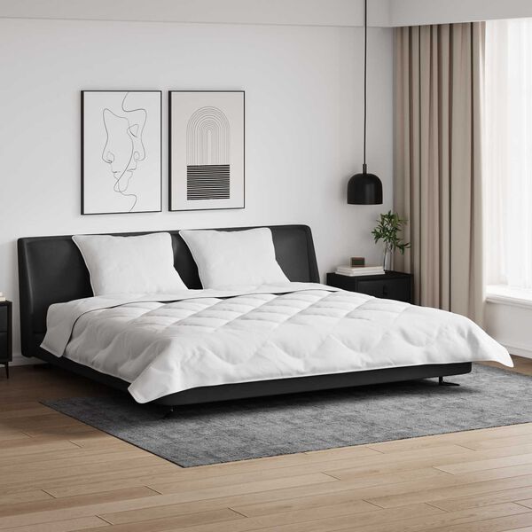 vidaXL Winter Dekbed met kussen 3 pcs Wit Microvezel