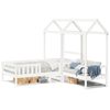vidaXL Kinderbed met dak massief grenenhout wit 75x190 cm