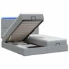 vidaXL Ottoman Bed met Matrassen en LED Lichtgrijs 160 x 200 cm Stof