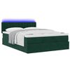 vidaXL Ottoman bed met matras en LED's 140x190cm fluweel donkergroen