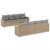 vidaXL 9-delige Loungeset met kussens poly rattan beige