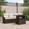 vidaXL Tuin Sofa Set met kussen 5 pcs Bruin 100 x 55 x 73 cm Poly riet
