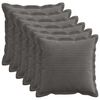 vidaXL Kussensloop 6 st HOUTEN Donkergrijs 30 x 30 cm corduroy