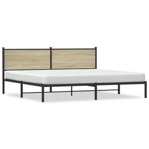 vidaXL Bedframe zonder matras metaal sonoma eikenkleur 200x200 cm