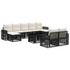 vidaXL Tuinbankenset 10 st Zwart en Cream Wit poly rattan