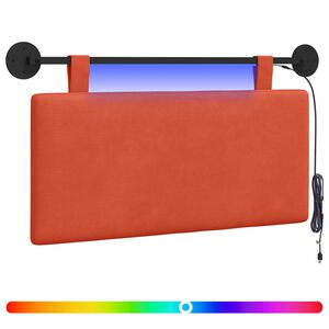 vidaXL Hangend hoofdbord Met LED-verlichting Rood-oranje Katoen Stof
