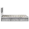 vidaXL Bedframe met hoofdeinde Beton 120 x 200 cm Massief grenenhout