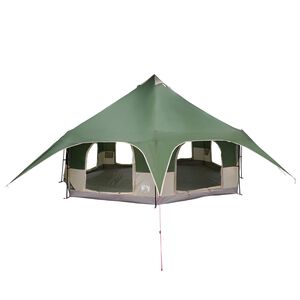 vidaXL Gezinstent 10-persoons Groen 185T Polyester met PU Coating