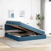 vidaXL Opbergbed met LED met matras Donkerblauw 160 x 200 cm Fluweel
