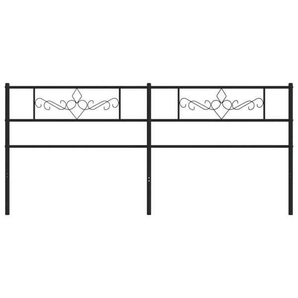 vidaXL Hoofdbord 193 cm metaal zwart
