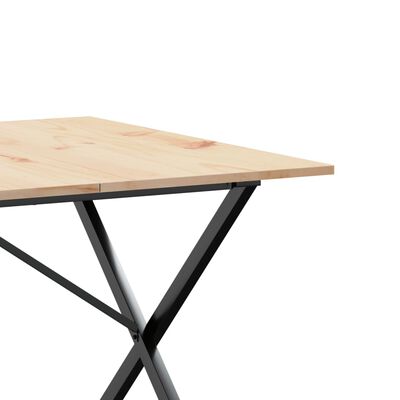 vidaXL Eettafel X-frame 200x100x75 cm massief grenenhout en gietijzer