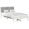 vidaXL Bedframe Wit en lichtgrijs 120 x 200 cm Massief grenenhout