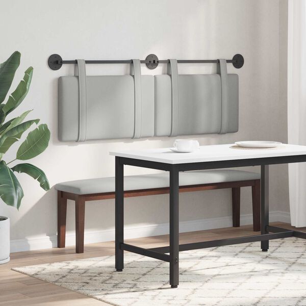 vidaXL Hangend Hoofdeinde Effen Wolkengrijs 130 x 55 x 5 cm Stof