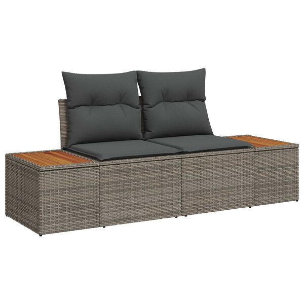 vidaXL Tuin Sofa Set met kussen 6 pcs Grijs Poly Rattan