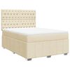vidaXL Boxspring met matras stof cr&egrave;mekleurig 140x200 cm