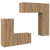 vidaXL TV-wandmeubel Wandgemonteerd 5 pcs Artisan Eiken Bewerkt hout