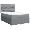 vidaXL Boxspring met matras stof lichtgrijs 160x200 cm