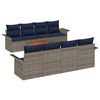 vidaXL Tuinbankenset 9 st 8-Aantal zitplaatsen Grijs en Marineblauw