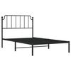 vidaXL Bedframe met hoofdbord metaal zwart 107x203 cm