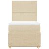 vidaXL Boxspring met matras stof cr&egrave;mekleurig 90x200 cm