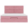 vidaXL Ottoman bed met matrassen 160x200cm fluweel roze