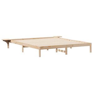 vidaXL Bedframe met Zijtafels Naturel 200 x 210 cm Massief grenenhout