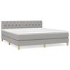 vidaXL Boxspring met matras stof lichtgrijs 160x200 cm