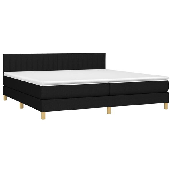 vidaXL Boxspring met matras en LED stof zwart 200x200 cm