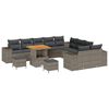 vidaXL Tuin Sofa Set met kussen 13 pcs Grijs poly rattan