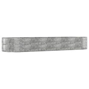 vidaXL Plantenbak 447x140x68 cm gegalvaniseerd staal zilverkleurig