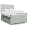 vidaXL Boxspring met matras fluweel lichtgrijs 140x190 cm