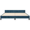 vidaXL Bedframe zonder matras 160x200 cm fluweel donkerblauw