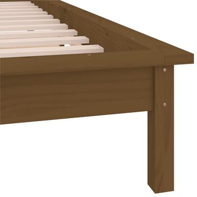 vidaXL Bedframe LED massief hout honingbruin 100x200 cm